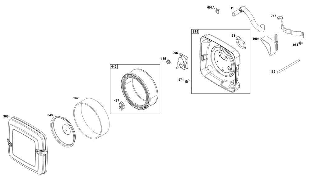 Air Cleaner Group Diagram and Parts List for 356777-0142-B5 200000 - 399999 Briggs and Stratton Engine